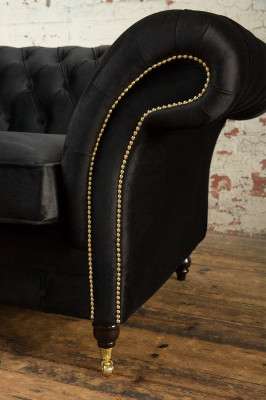 Sillón Chesterfield Sofá de televisión de 1 plaza Sofá de tela Sofá 5