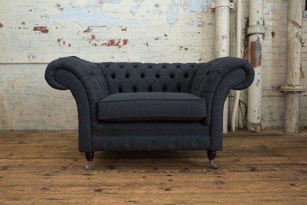 Sillón Chesterfield para la televisión Sofá de una plaza de tela Sofá de tela Acolchado #2