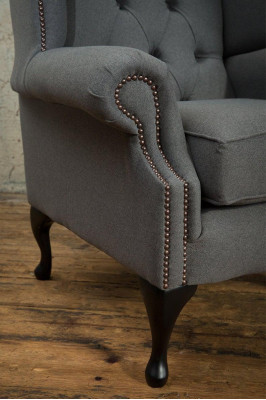 Chesterfield Diseño Sofás de Tela de Lujo Tapizado Textil Sillón de Orejas 1 Plaza Sofá Acolchado