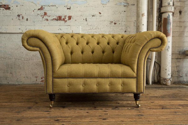 Chesterfield Design Sofá Sillón Sofá Acolchado Lujo Textil Sofás 1 Plaza #100