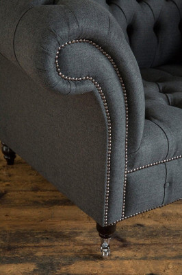 Sofá Chesterfield de diseño Sillón Sofá Tapizado Lujo Textil Sofás 1 plaza #111