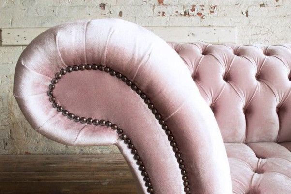 Sofá sillón Chesterfield de diseño sofá tapizado de lujo textil Sofás 1 asiento #133
