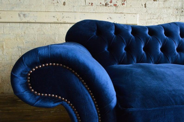 Sofá Chesterfield de diseño Sillón Sofá Acolchado de lujo Textil Sofá de 1 plaza #132