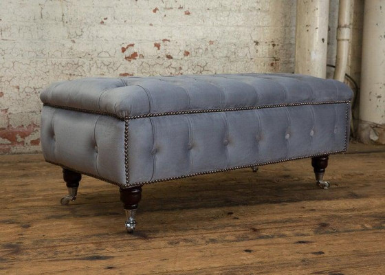 Chesterfield Taburete Puf Silla de pie Tapizado Otomana Auxiliar Relax Textil Cuero Nuevo