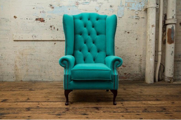 Chesterfield sillón orejero sofás tapizados Silla clásica de alta gama #201