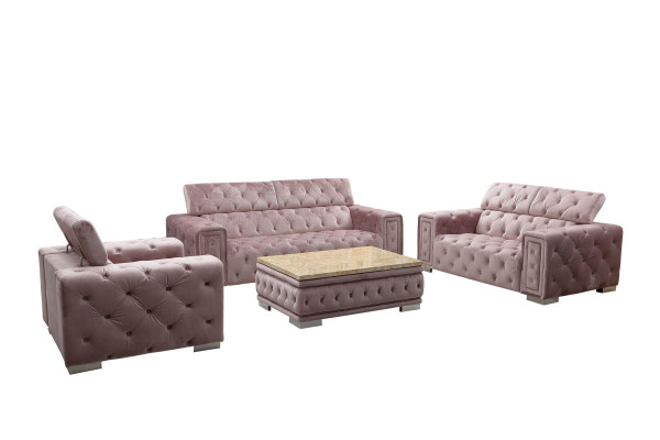 Conjunto de sofás Chesterfield de diseño acolchado, sofá de 3 plazas, sofá de 2 plazas y sillón tapizados en textil 9914.
