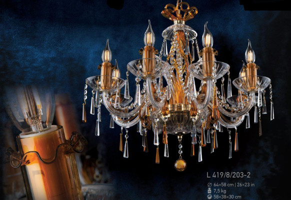 Bohemia Lámpara de araña de techo colgante de cristal Lámpara Luces Lustre