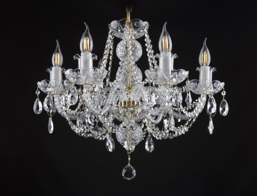 - Lámpara de araña de cristal colgante de lustre bohemio.