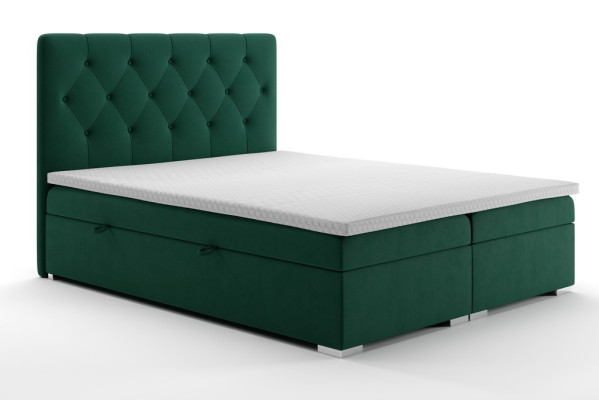 Chesterfield Set completo de cama doble de hotel con sistema de muelles ensacados, colchón y topper, nuevo.