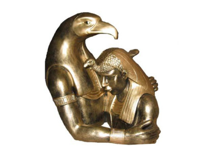 Egipto Escultura Busto de Ramsés II con Águila Figuras egipcias Estatuas de 35 cm