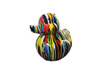 Figura de decoración abstracta estatua escultura 60 cm Figuras estatua Pato Colorido pintado 60 cm