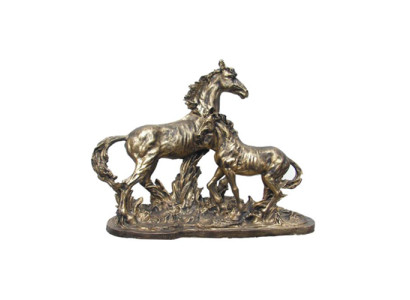 Escultura de pegaso de cobre en color - Estatuas de caballos como decoración - Caballos abstractos