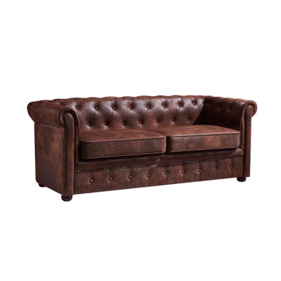 Sofá Chesterfield para hombre Club Sofá Cuero Acolchado Dos plazas Marrón NUEVO jvmoebel ®