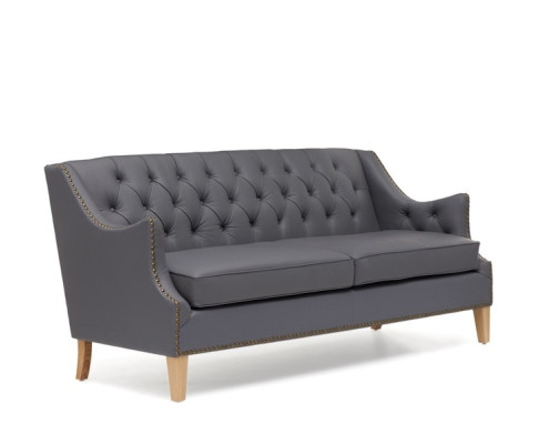 Sofá gris Chesterfield de oficina y de recepción en cuero y textil nuevo jvmoebel ®