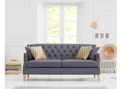 Sofá gris Chesterfield de oficina y de recepción en cuero y textil nuevo jvmoebel ®