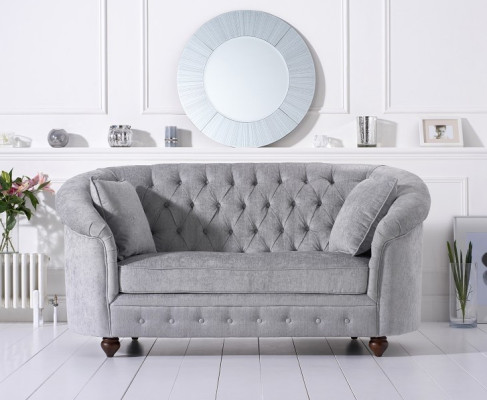jvmoebel ® - Sofá de diseñador de casa de campo - Sofá textil Chesterfield gris tela nuevo
