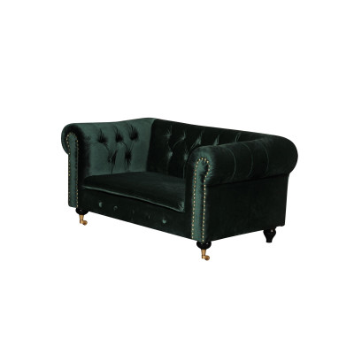 Chesterfield de 2 plazas, sofá clásico de lujo barroco rococó en textil cuero.
