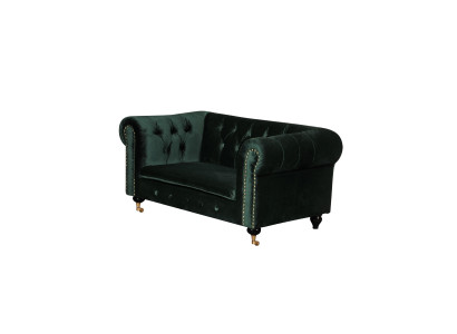 Chesterfield de 2 plazas, sofá clásico de lujo barroco rococó en textil cuero.