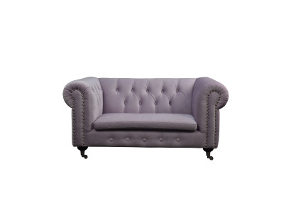 Chesterfield 2 plazas Sofá clásico de lujo barroco rococó en tela y cuero.