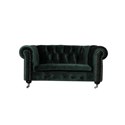 Chesterfield 2 plazas Sofá clásico de lujo barroco rococó, tela cuero, nuevo
