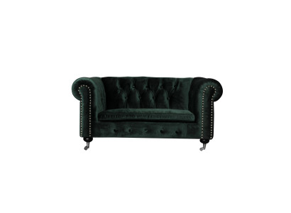 Chesterfield 2 plazas Sofá clásico de lujo barroco rococó, tela cuero, nuevo