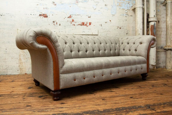 Chesterfield de 3 plazas, sofá clásico de lujo barroco rococó, tela sofá.