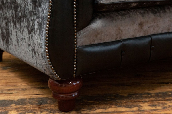 Chesterfield 2 plazas Clásico de lujo Barroco Rococó sofá de cuero nuevo