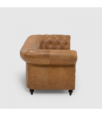 Chesterfield 3 plazas Sofá clásico de lujo barroco rococó en tela de cuero