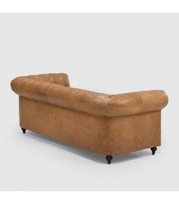 Chesterfield 3 plazas Sofá clásico de lujo barroco rococó en tela de cuero
