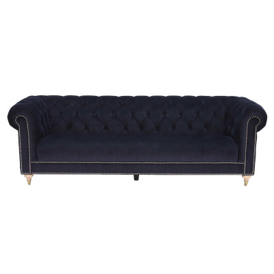 Chesterfield 4 plazas sofá de lujo clásico barroco rococó tela de cuero.