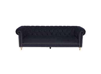 Chesterfield 4 plazas sofá de lujo clásico barroco rococó tela de cuero.