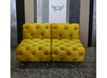 Chesterfield Hotel cama doble de cuero dormitorio tapizado camas de lujo 200x200cm.