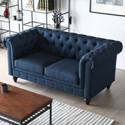Muebles de estilo inglés Chesterfield Sofá de dos plazas Rosa Multicolor Amarillo Azul Sofa