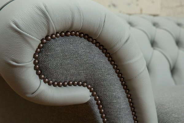 Sofá Chesterfield de 3 plazas Sofá Sofás Sofás Sofá de diseño gris nuevo