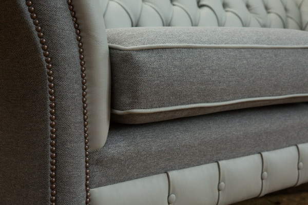 Sofá Chesterfield de 3 plazas Sofá Sofás Sofás Sofá de diseño gris nuevo