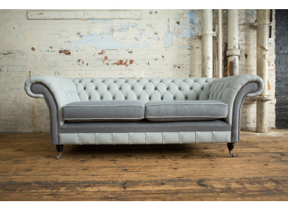 Sofá Chesterfield de 3 plazas Sofá Sofás Sofás Sofá de diseño gris nuevo