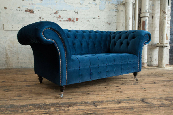 sofá grande Chesterfield, sofá tapizado, sofá de diseño, sofás de terciopelo, tela de cuero nuevo