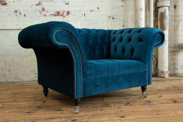 sofá grande Chesterfield, sofá tapizado, sofá de diseño, sofás de terciopelo, tela de cuero nuevo