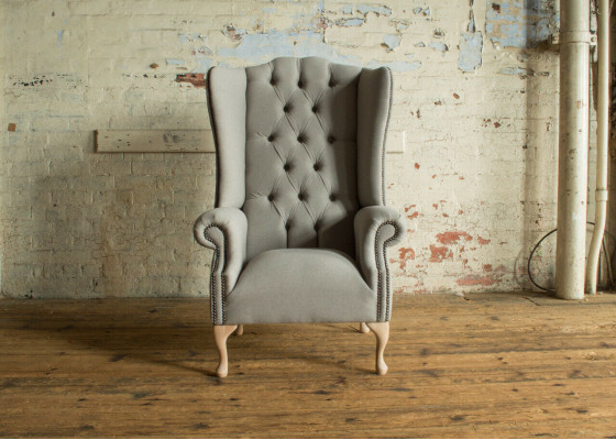 Chesterfield sillón de orejas sofá sillón acolchado silla reposabrazos sala de estar relajación club.