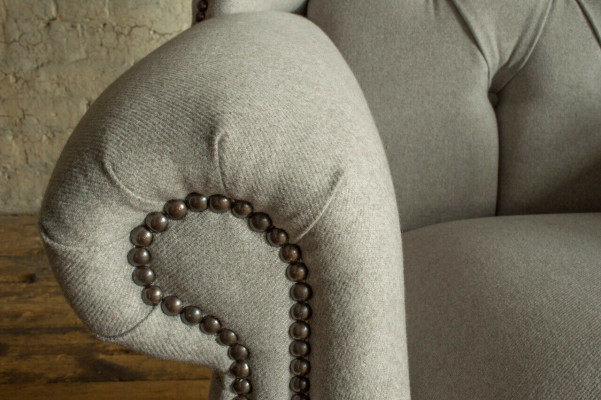 Chesterfield sillón de orejas sofá sillón acolchado silla reposabrazos sala de estar relajación club.