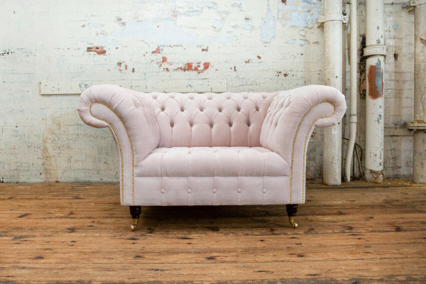 Chesterfield sillón sofá de televisión 1 plaza sofá tela sofás tapizados nuevos textiles