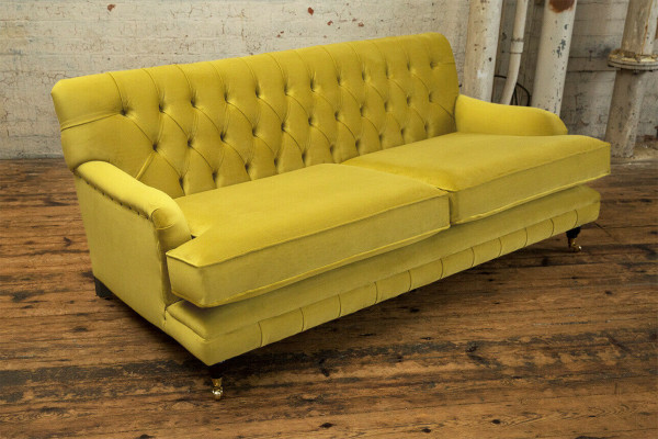 Sofá de diseño Chesterfield de 3 plazas Sofá Sofás Tapizados Sofás de Tela de tres plazas