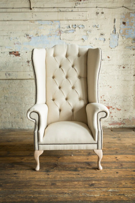 Chesterfield sillón de orejas de una plaza sofá sofá tapizado terciopelo cuero tela relax nuevo.