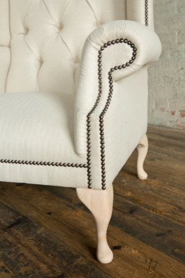 Chesterfield sillón de orejas de una plaza sofá sofá tapizado terciopelo cuero tela relax nuevo.