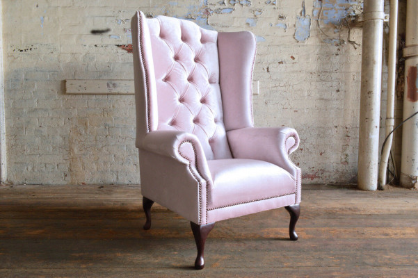 Chesterfield sillón de orejas individual sofá sofá relax tapizado terciopelo cuero tela nuevo
