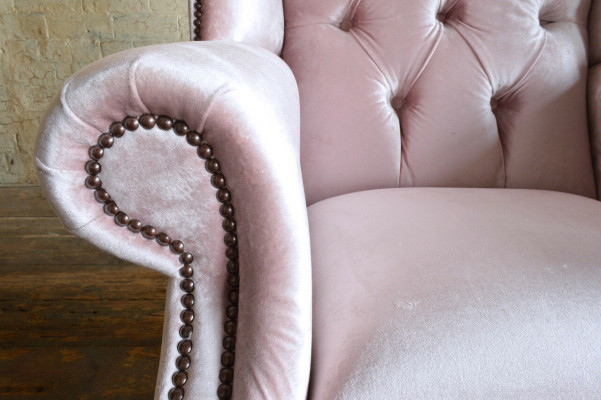 Chesterfield sillón de orejas individual sofá sofá relax tapizado terciopelo cuero tela nuevo