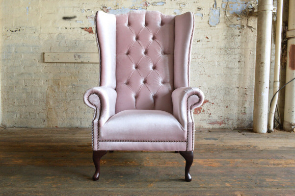 Chesterfield sillón de orejas individual sofá sofá relax tapizado terciopelo cuero tela nuevo