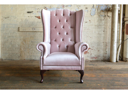 Chesterfield sillón de orejas individual sofá sofá relax tapizado terciopelo cuero tela nuevo