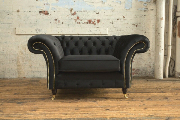 Diseño de Chesterfield tela sofá sillón 1.5 plazas sofás tapizados Salón Nuevo Club