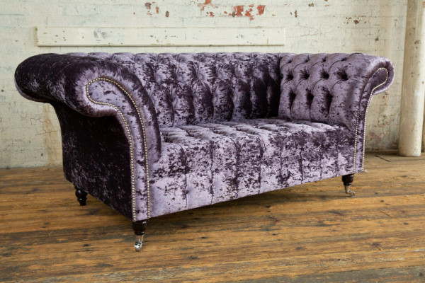 Sofá tapizado Chesterfield de tela, sofá, conjunto de asientos con respaldo nuevo de 2 plazas.